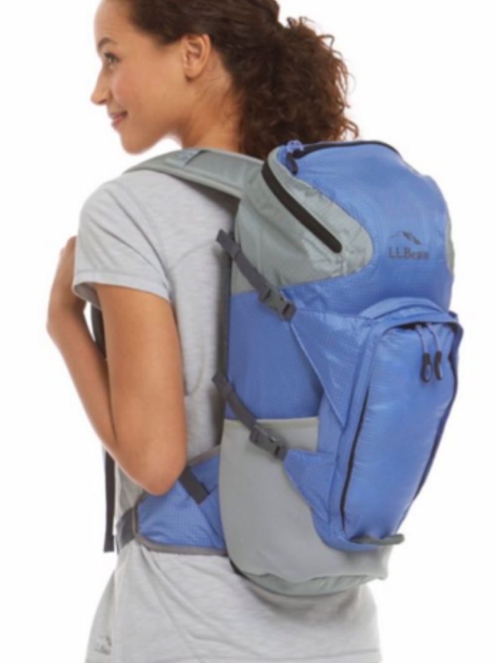 L.L. Bean Blue and Gray Lightweight Daypack Backpack Lily 18 back to school
